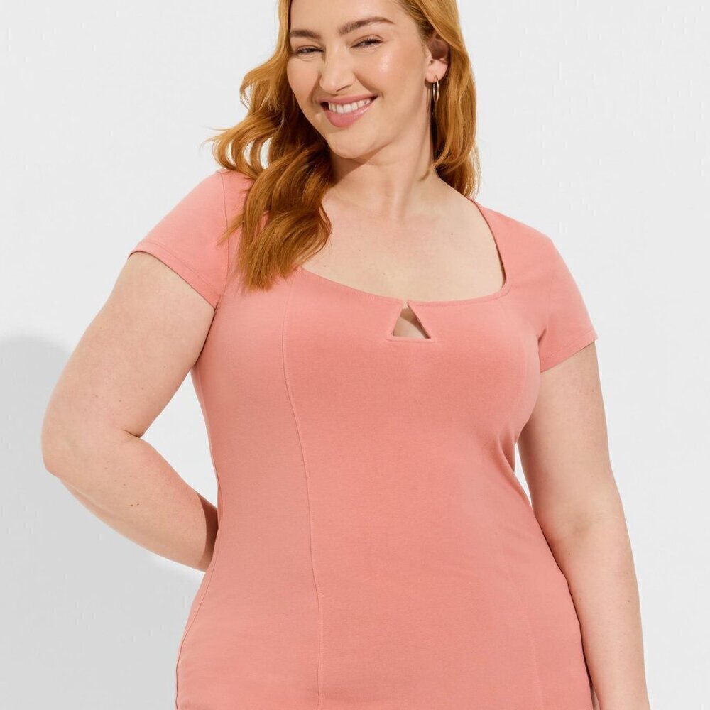 Torrid - Foxy Notch Neck Cap Sleeve Top in Desert Sand